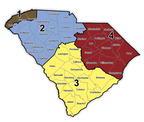 south carolina map